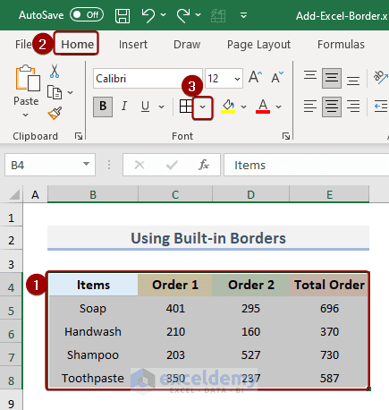 Navigating Border Drop-down