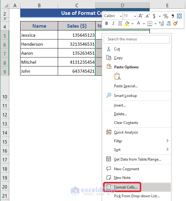 Introduce formula cell in Excel