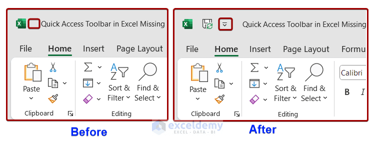 The Quick Access Toolbar is Missing in Excel - 6 Solutions - ExcelDemy