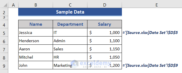 Sample Dataset to show how to remove unknown links in Excel