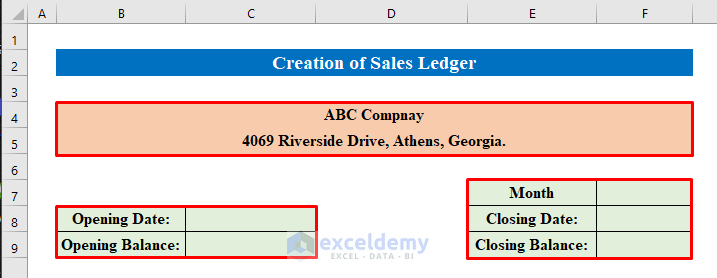 Creating Sales Ledger Dataset