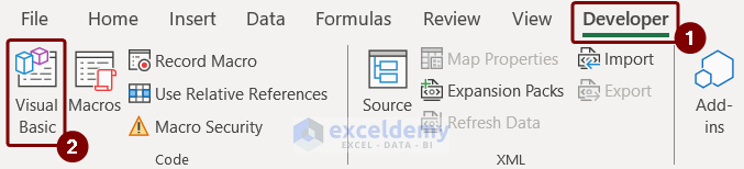 Selecting Visual Basic