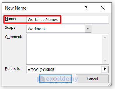 Make Table of Contents Using Excel GET.WORKBOOK Function 