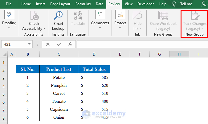 Track Changes Greyed Out in Excel