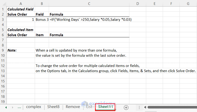 calculated field in pivot table data model