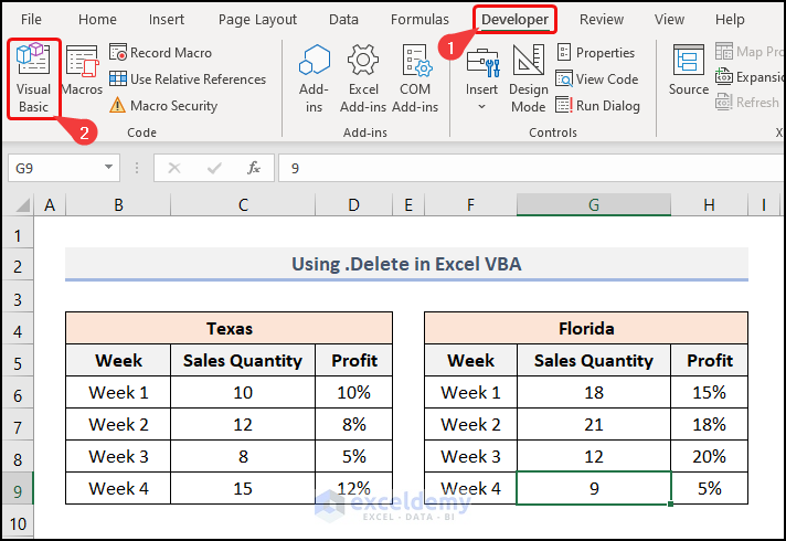 .Delete in Excel VBA