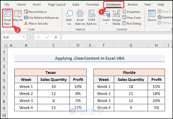 .ClearContents in Excel VBA