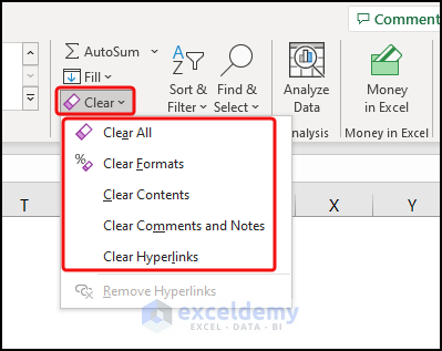 difference between delete and clear contents in excel