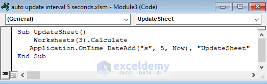 Automatically Update Excel Worksheet Using VBA