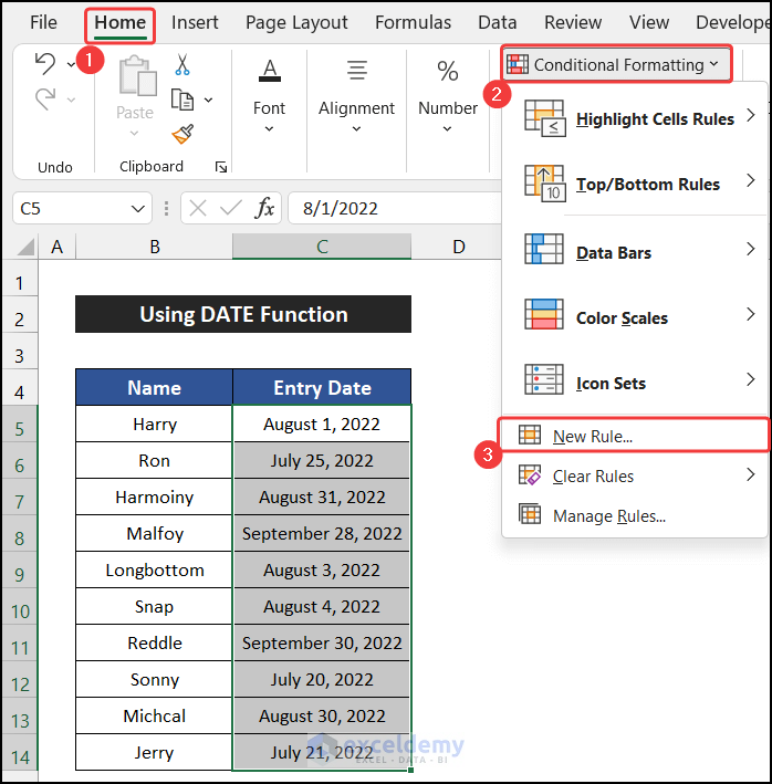 Launching Conditional Formatting Dialog Box to Apply New Rules to Format Cells