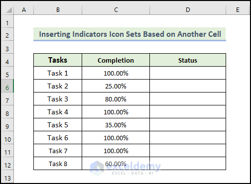 Inserting Indicators Icon Sets Based on Another Cell