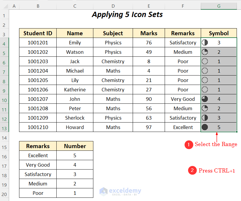 excel conditional formatting icon sets based on text