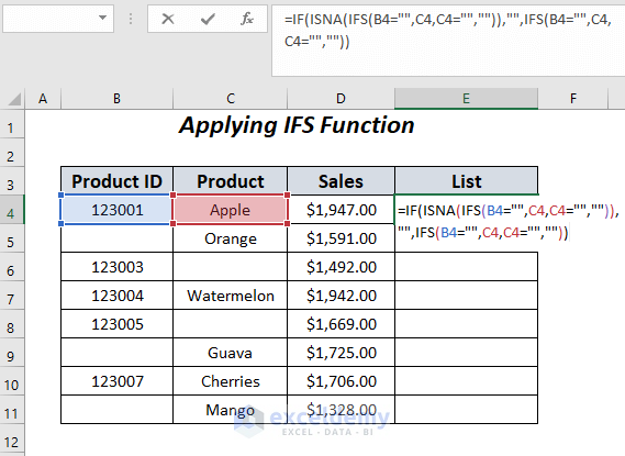 combined formula to Skip to Next Cell If a Cell Is Blank in Excel