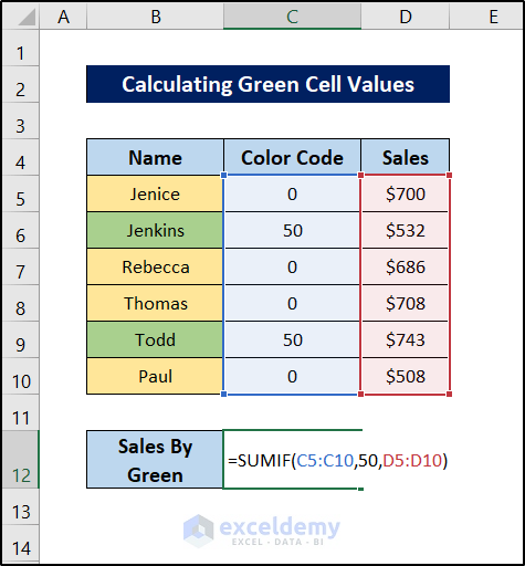 excel if cell color is green then