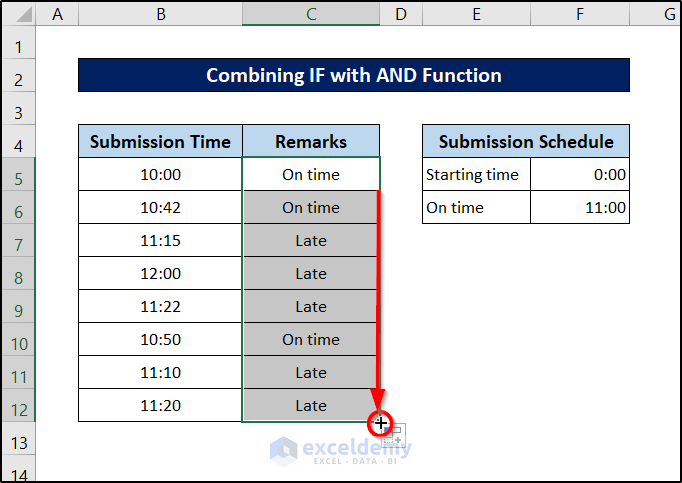 auto filling formula for if and and functions