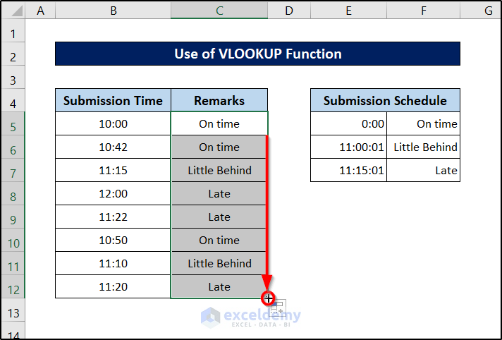 auto filling vlookup function