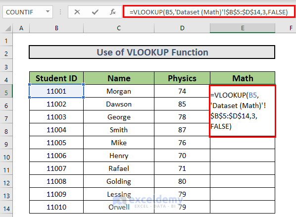 VLOOKUP function merge tables from different sheets