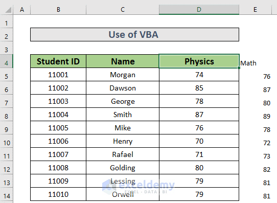 Use of VBA to merge tables from different sheets 