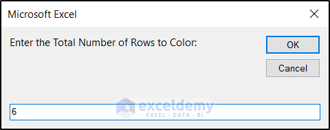 coloring excel range with variable row number