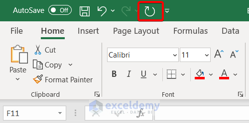 Repeat Last Action Not Working in Excel