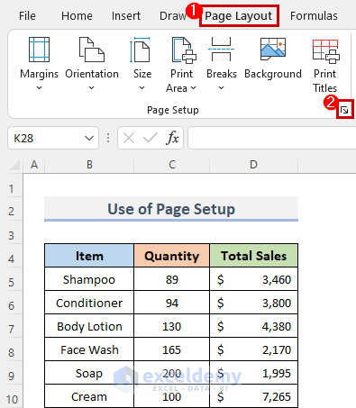 excel rows to repeat at top