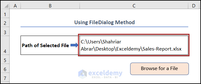 Excel VBA Browse for File Path