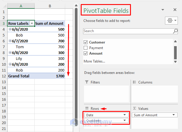 Step by Step Procedures to Hide Source Data in Excel Pivot Table