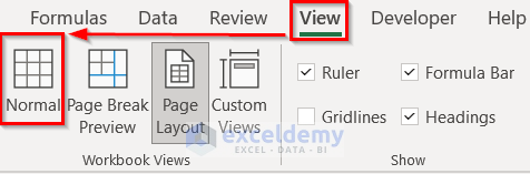 How to Close a Header in Excel