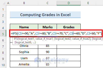 How to Compute Grades of Students in Excel