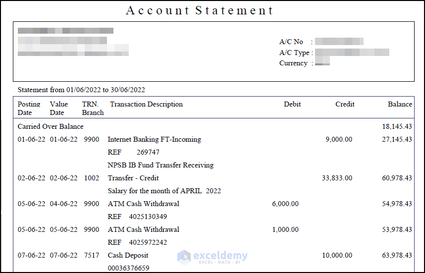 How to Convert Bank Statement Text to Excel