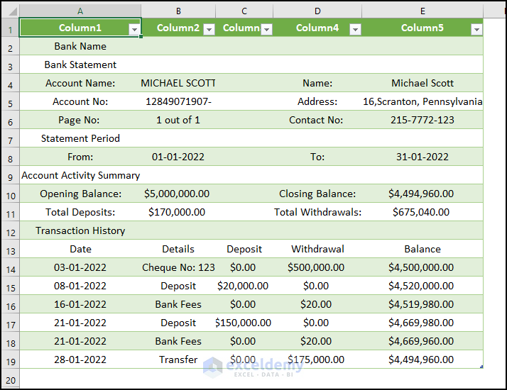 How to Convert Bank Statement Text to Excel