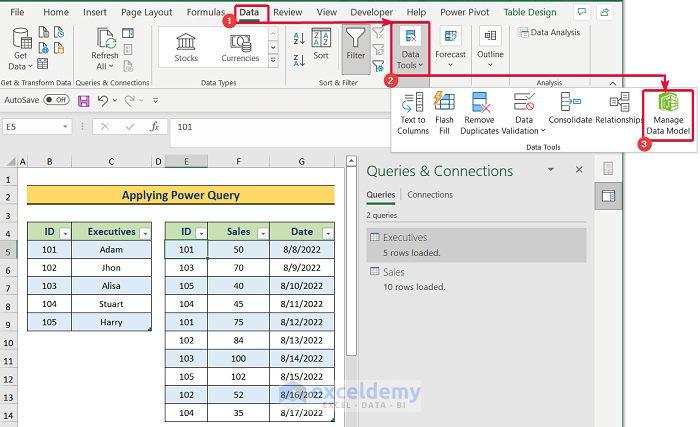 Managing Data Model to Create a Data Model in Excel