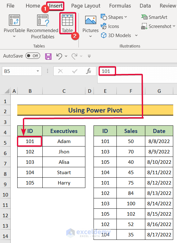 Transforming Range to Table to Create a Data Model in Excel