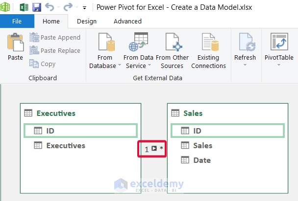 Relating the Two Tables to Create a Data Model in Excel