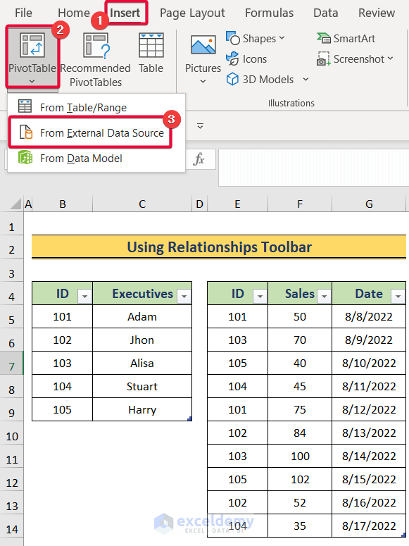 Selecting PivotTable to Create a Data Model in Excel
