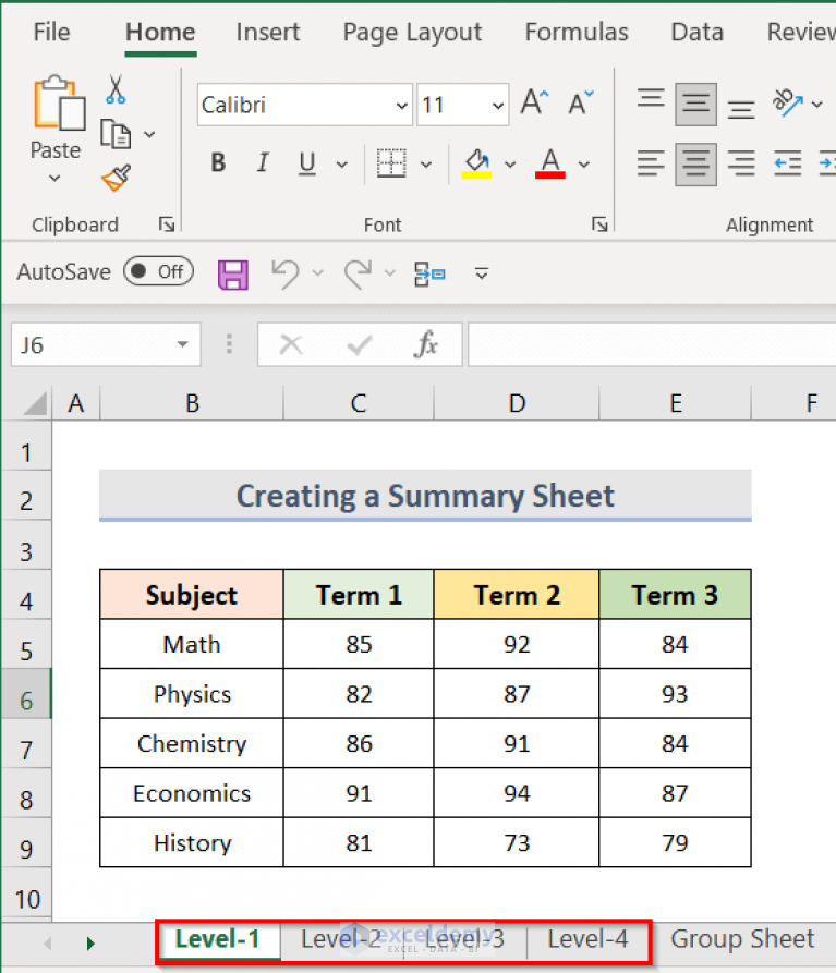 How To Create A Summary Sheet In Excel 4 Easy Ways 