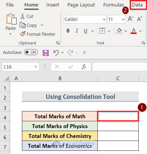 Prepare a Summary Sheet Using Excel Consolidation Tool