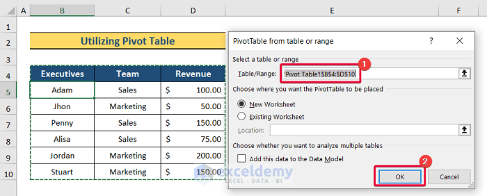 Selecting Pivot Table Range
