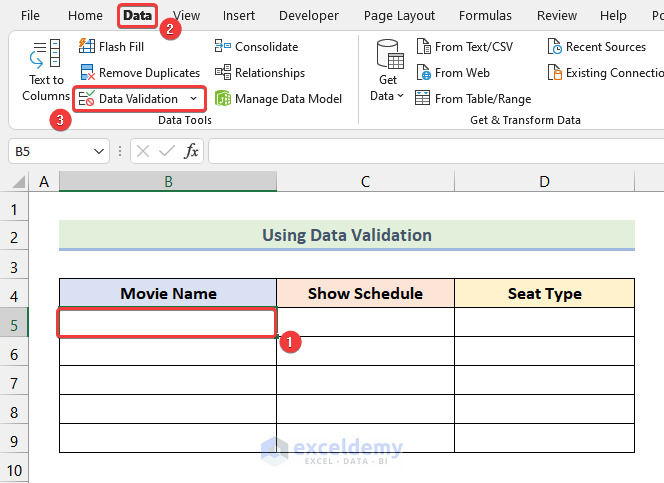 Using Data Validation Feature to Create Multi Level Hierarchy