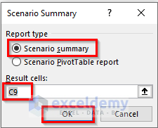 Setting Up Scenario Summary to Create Scenarios Report