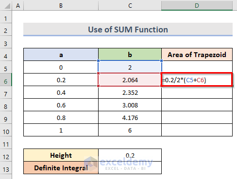 Integrate with Excel SUM Function