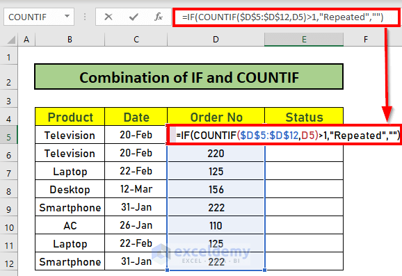 how to find repeated numbers in excel