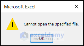 broken hyperlinks error message in excel