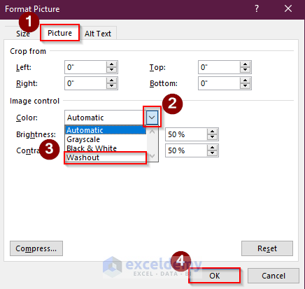 how to fix watermark in excel, picture watermark 