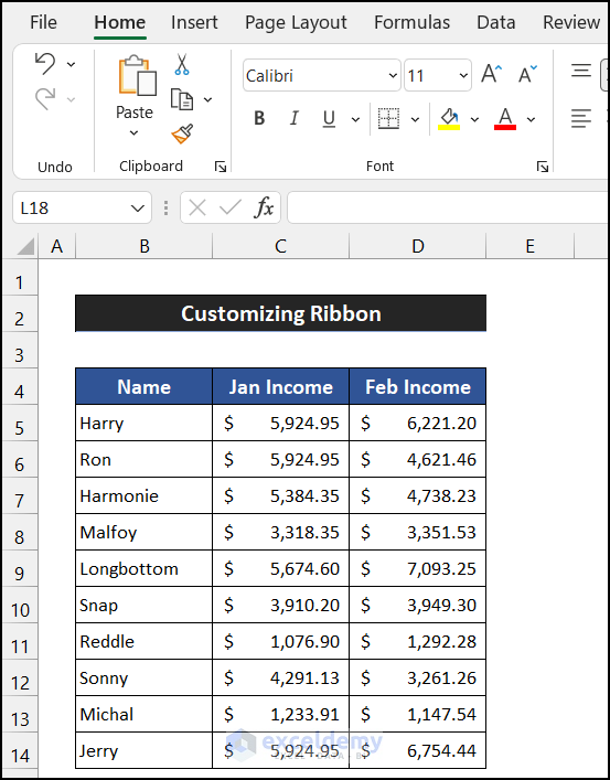 Customizing Ribbon to Flip Excel Sheet from Left to Right