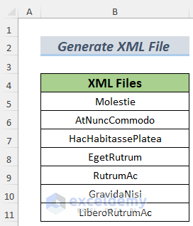 how to generate xml file from excel using macro