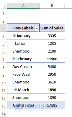 group and summarize in excel output
