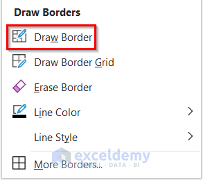 Draw Border in Excel