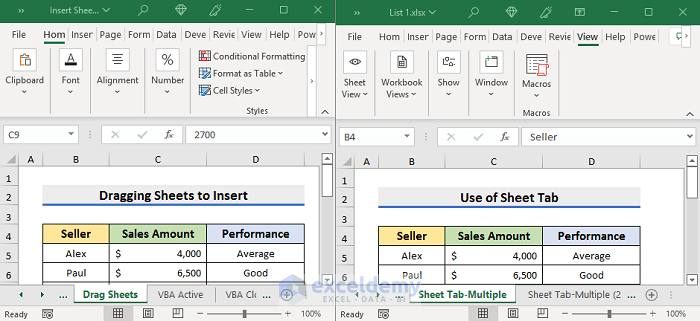 Insert Sheet by Dragging from Another File in Excel