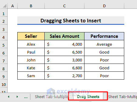 Insert Sheet by Dragging from Another File in Excel